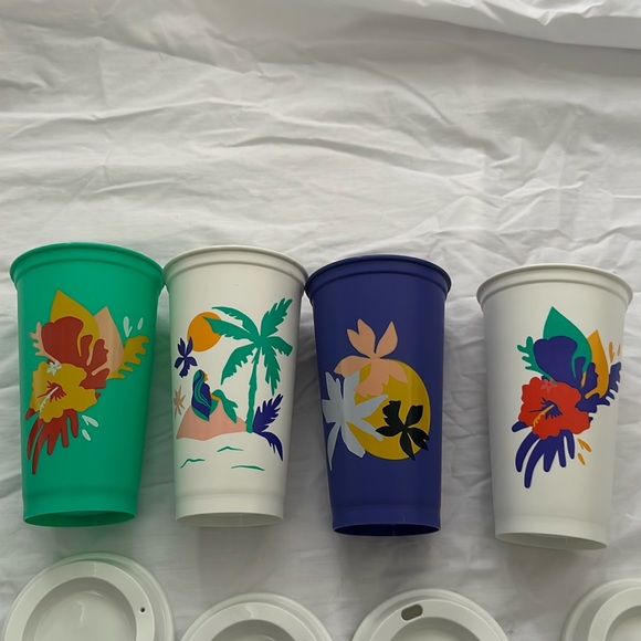 4 Reusable Starbucks Hot Cups with lids (16 fl oz each and BPA free) - Picture 3 of 6